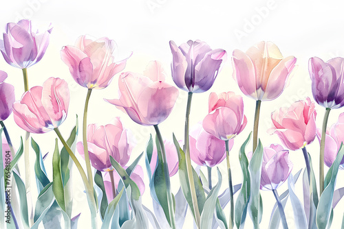 チューリップの花（水彩画） © mamio
