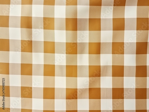 The gingham pattern on a gold and white background