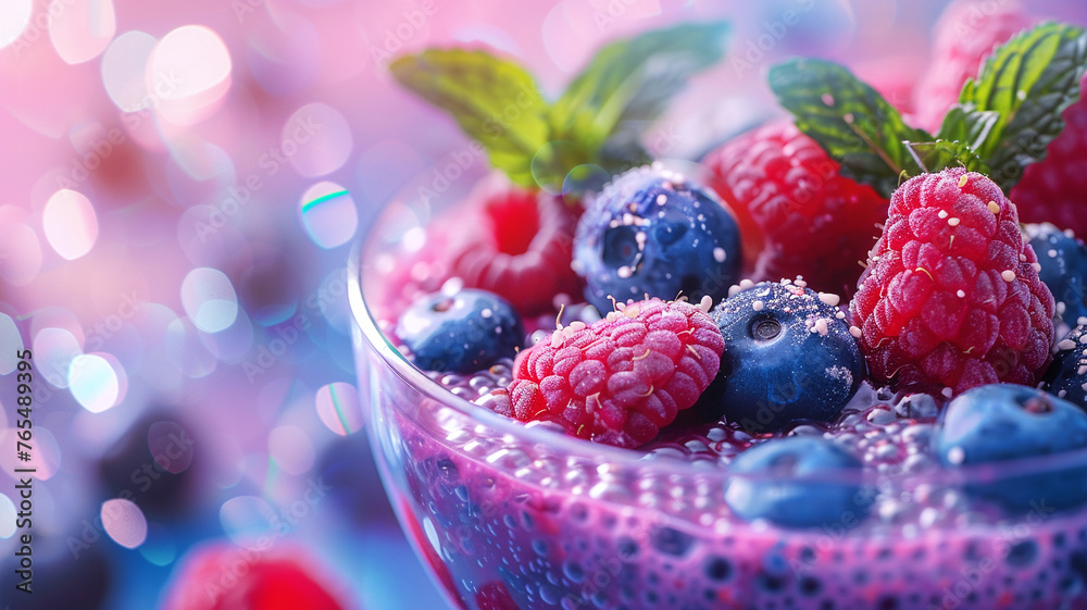 Acai bowl closeup superfood berries energizing breakfast Stylish in the style of vibrant dot Digital art Acai bowl closeup superfood berries energizing breakfast Stylish in the style of vibrant dot Digital art