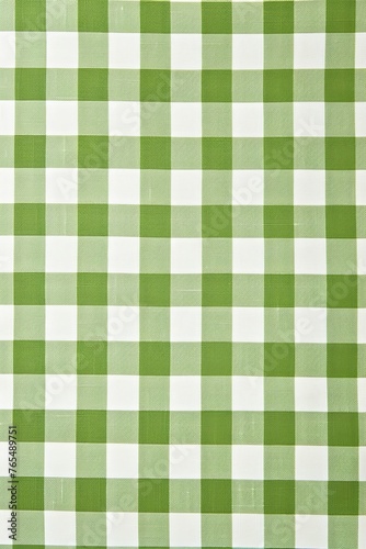 The gingham pattern on a green and white background