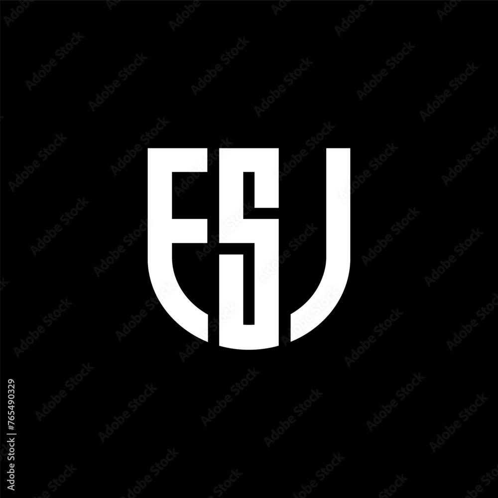 FSJ letter logo design with black background in illustrator, cube logo, vector logo, modern alphabet font overlap style. calligraphy designs for logo, Poster, Invitation, etc.