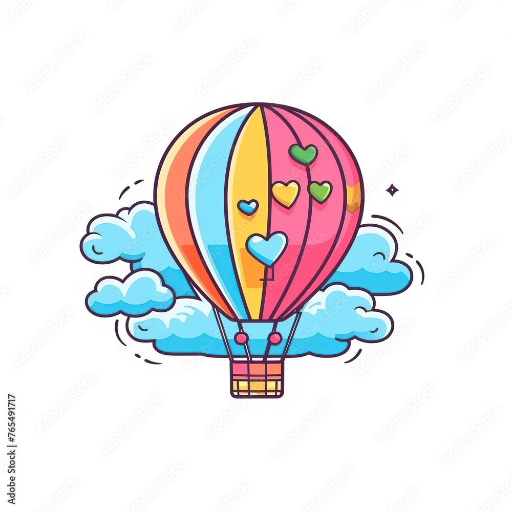 Naklejka premium Up, Up, and Away: Hot Air Balloon Adventure. 
