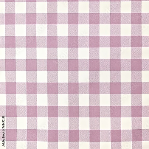 The gingham pattern on a mauve and white background