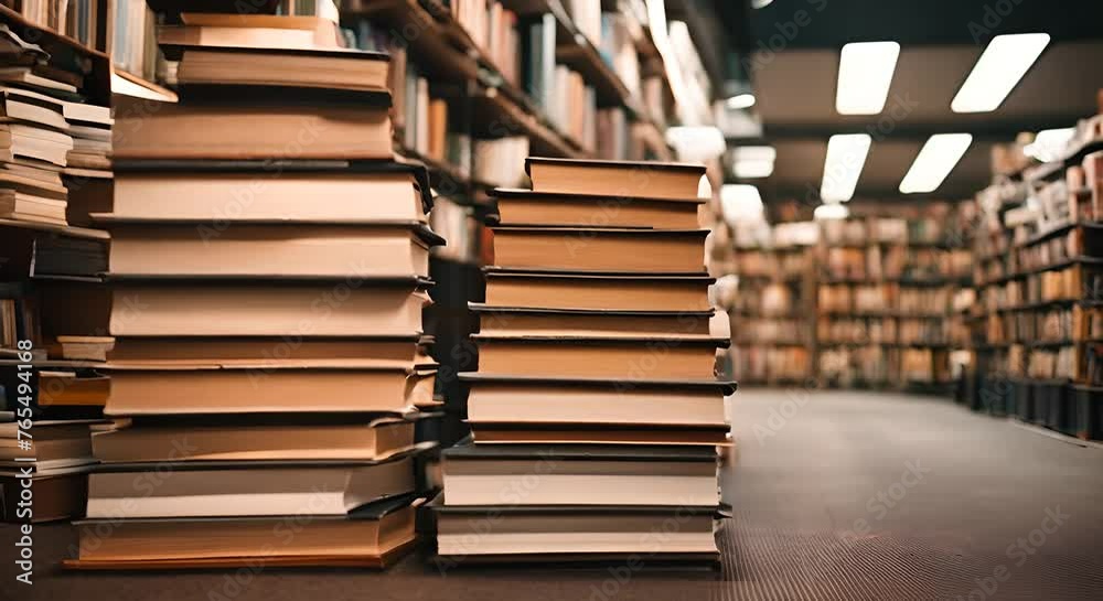 Pile of books in a bookstore. Pile of books in a bookstore.