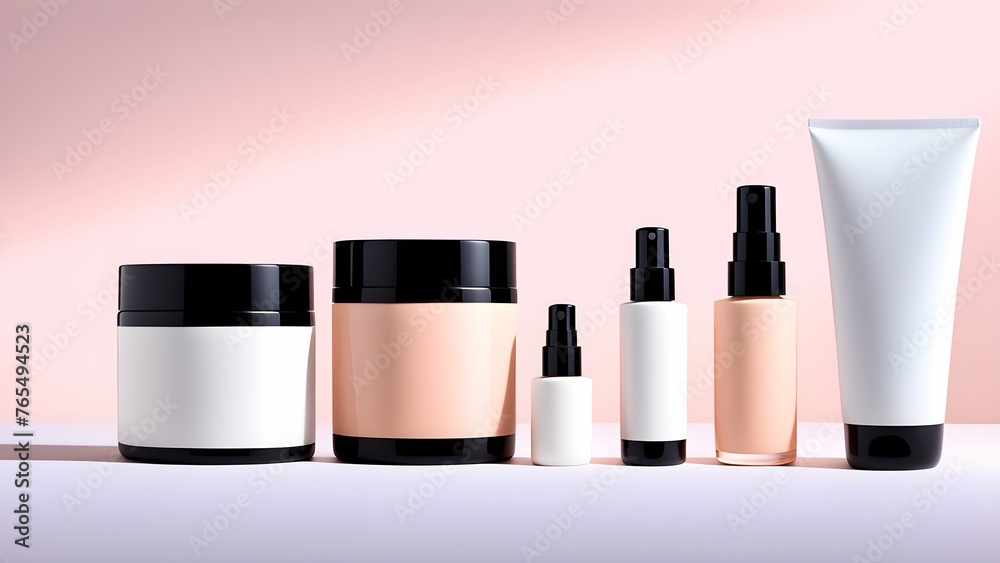 Set of cosmetic containers for cream, gel, lotion, serum, oil, lotion, hyaluronic acid. Set of cosmetic containers for cream, gel, lotion, serum, oil, lotion, hyaluronic acid.