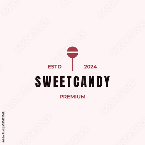 Candy logo design retro hipster vintage