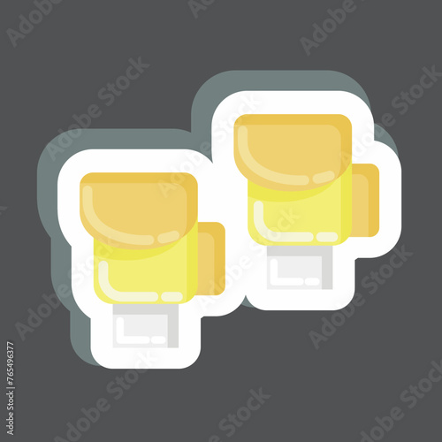 Sticker Boxing Gloves. related to Combat Sport symbol. simple design editable. simple illustration.boxing