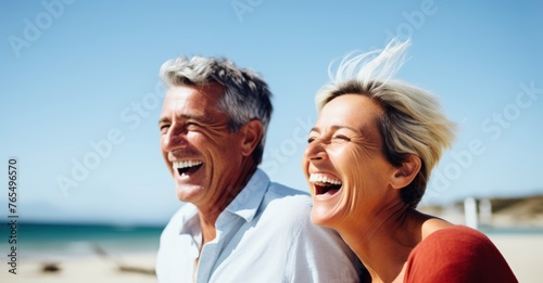 Joyful senior couple s close-up portrait radiating happiness and love