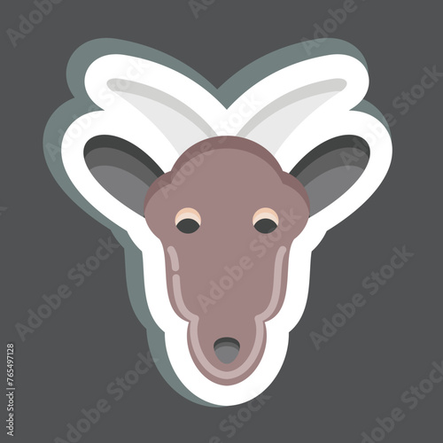 Sticker Goat. related to Animal Head symbol. simple design editable. simple illustration. cute. education
