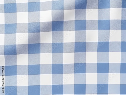 The gingham pattern on an azure and white background