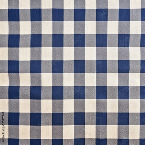 The gingham pattern on an indigo and white background