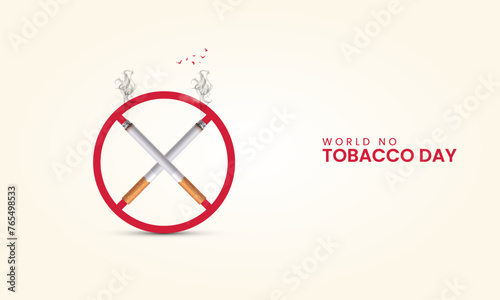 World No Tobacco Day, no tobacco save life concept, design for social media banner, poster, vector illustration.