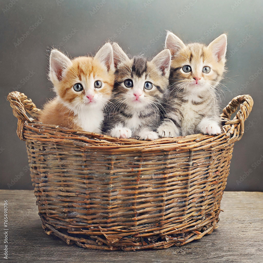 kittens in a basket