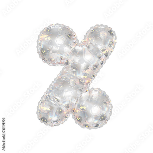 3D inflated balloon Percent Symbol/sign with rainbow glass and sun smiley childrens pattern