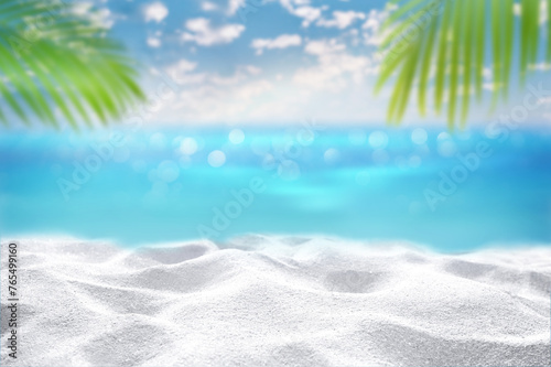 Tropical white sand beach Summer background