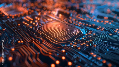 Digital Identity Circuit Closeup with Virtual Fingerprints and Signatures for Secure Authentication