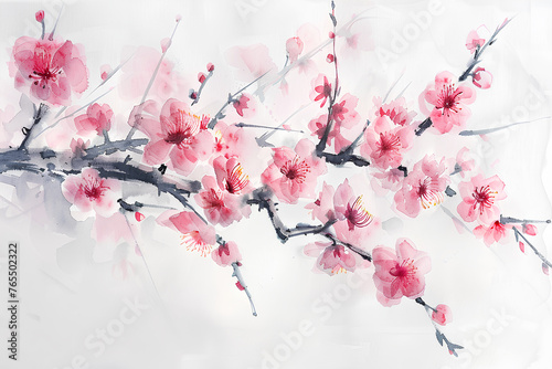 梅の花（水彩画） photo