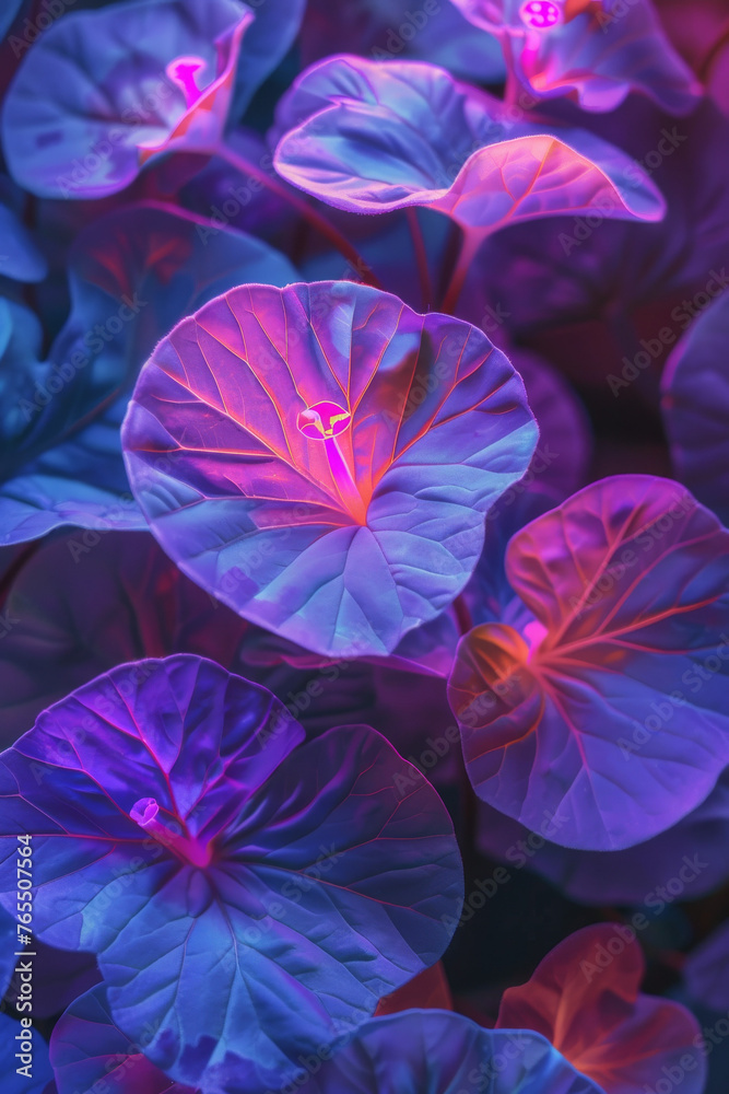 Nasturtium Salad Growth Under Ultraviolet LED Lights Nasturtium Salad Growth Under Ultraviolet LED Lights