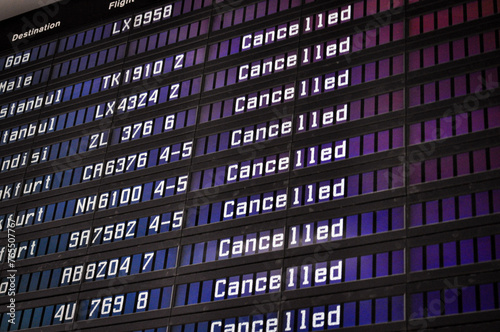 Flughafendisplay: Flüge annulliert photo