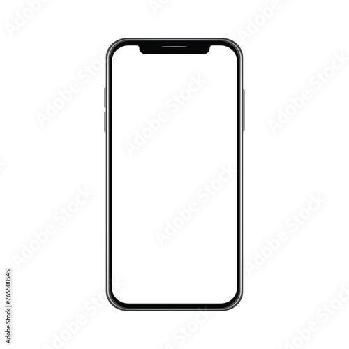 3d high quality vector mobile mockup of modern smartphone device hole punch camera. editable illustration. Ultra realistic phone. mockup for presentation template. Cellphone frame with blank screen is