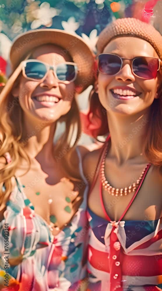 Two patriotic women celebrate Australia Day 4K Animated Two patriotic women celebrate Australia Day 4K Animated