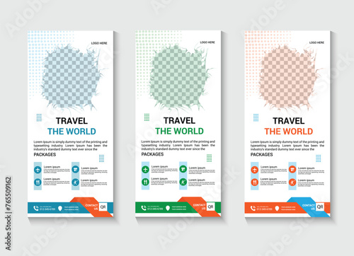 Travel and tour company modern dl flyer and rack card design