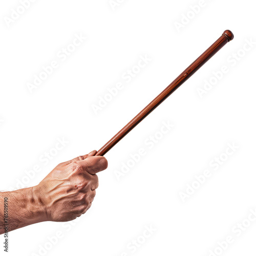 Hand holding baton isolated on transparent background © posterpalette