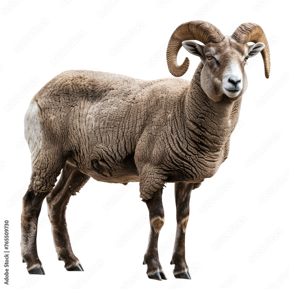 Horned sheep isolated on transparent background Horned sheep isolated on transparent background