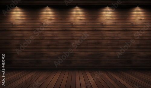 wooden room with wall and spotlights