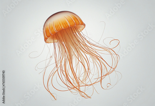 floating jellyfish swirling mysteriously around, abstract shape isolated on a transparent background colourful background