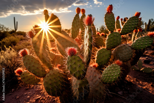 cactus desert on background photo
