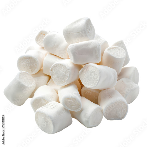 Marshmallows isolated on transparent background