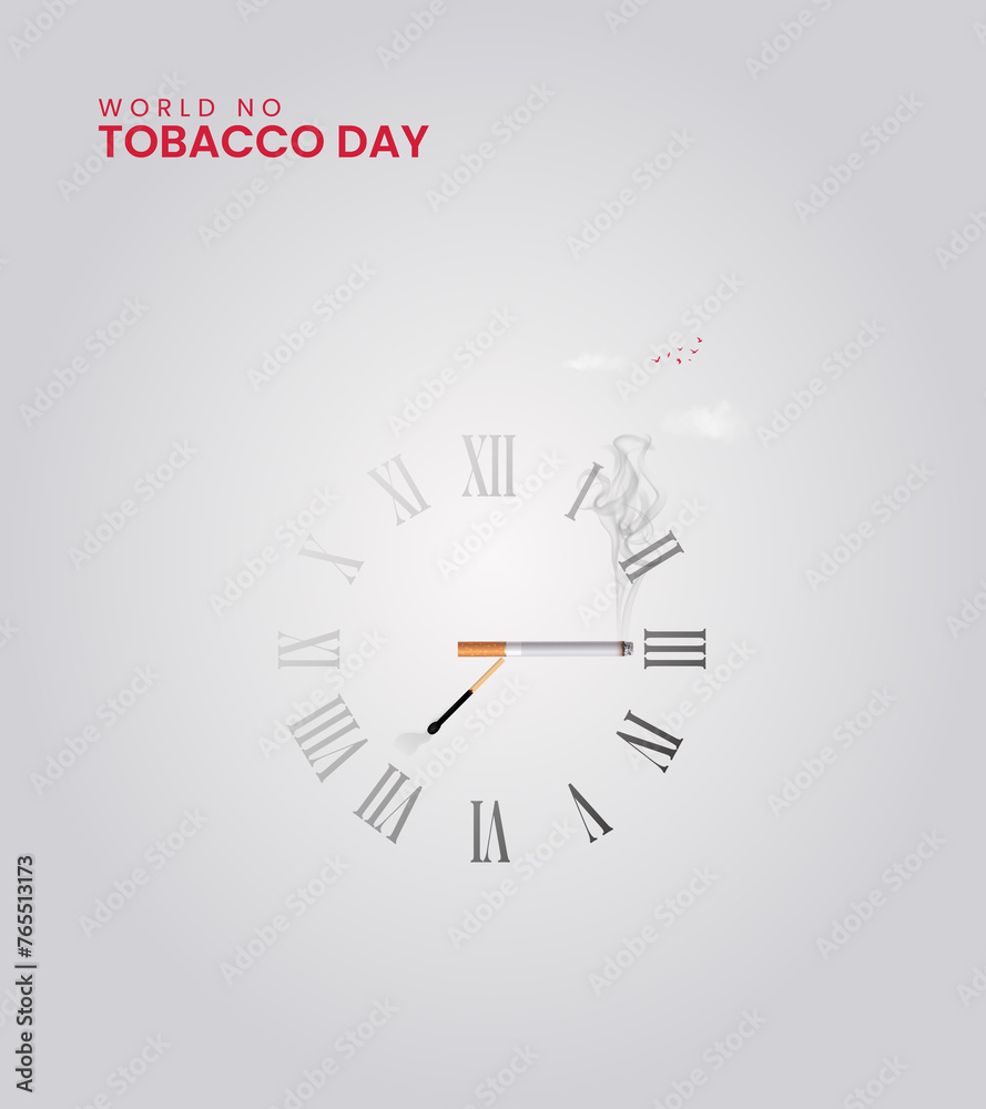 World No Tobacco Day, Clock and burning match Cigarette creative concept, vector illustration. World No Tobacco Day, Clock and burning match Cigarette creative concept, vector illustration.