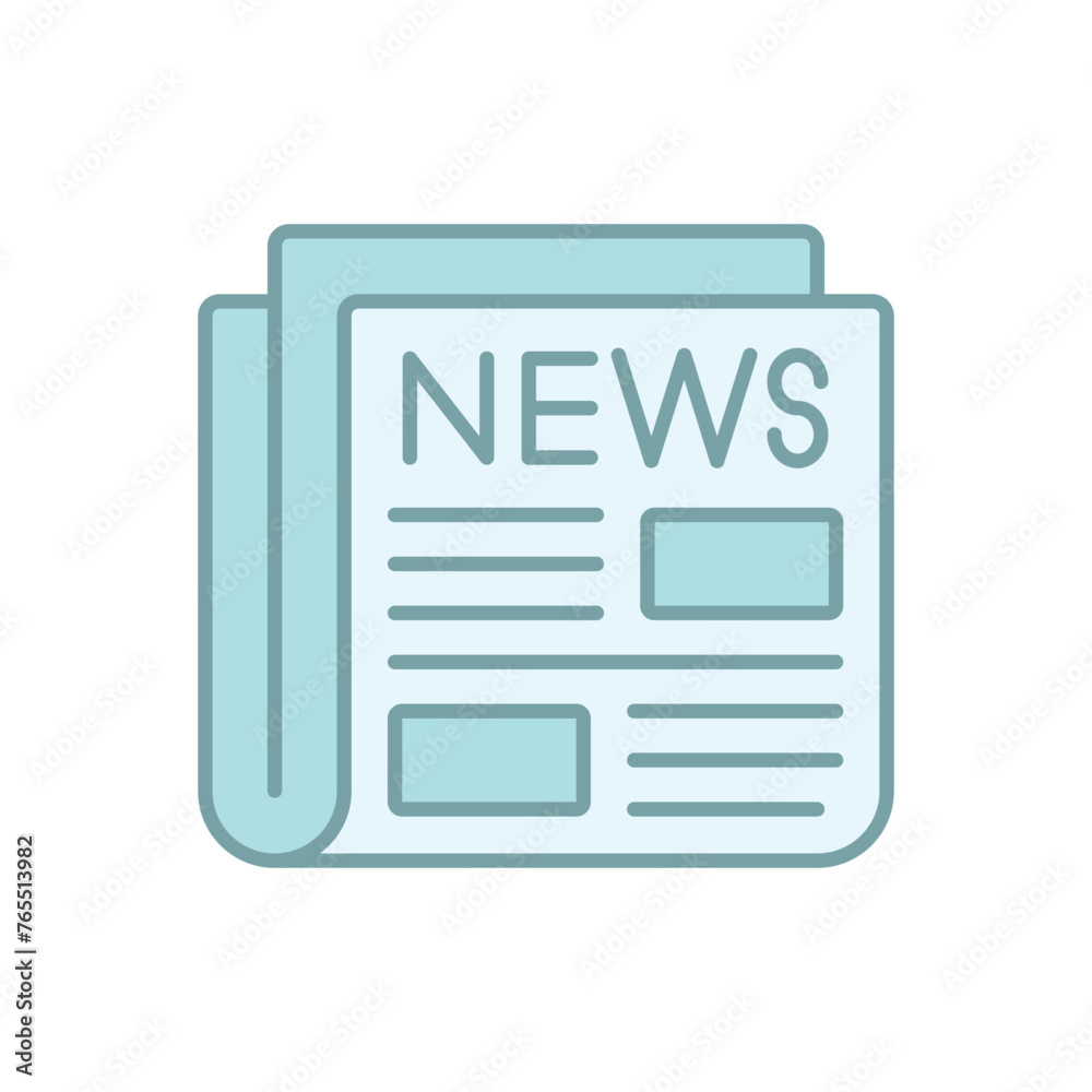 Blue Line Newspaper Call vector icon Blue Line Newspaper Call vector icon