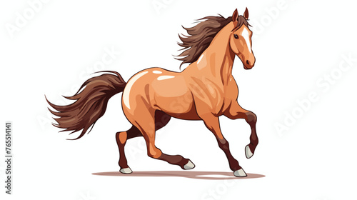 The jumping horse drawing of lines on a white background