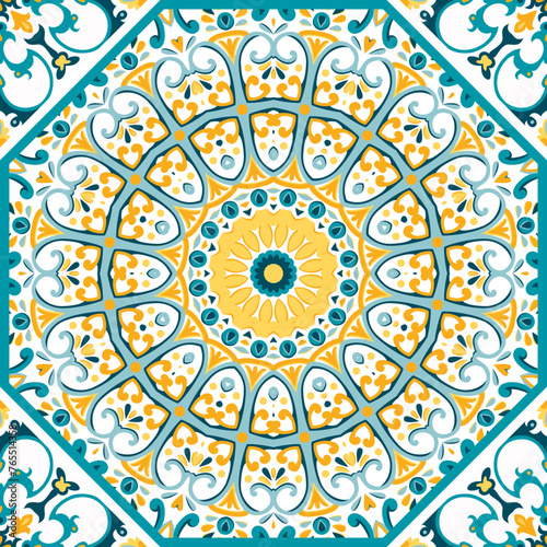 Indian floral paisley medallion pattern. Ethnic Mandala ornament. Vector Henna tattoo style. Can be used for textile, greeting card, coloring book, phone case print.