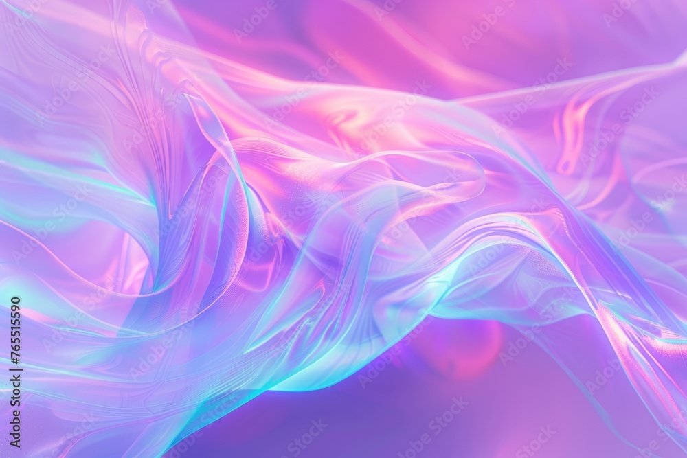 Colorful neon lines flow in a wavy pattern over a violet backdrop. Colorful neon lines flow in a wavy pattern over a violet backdrop.