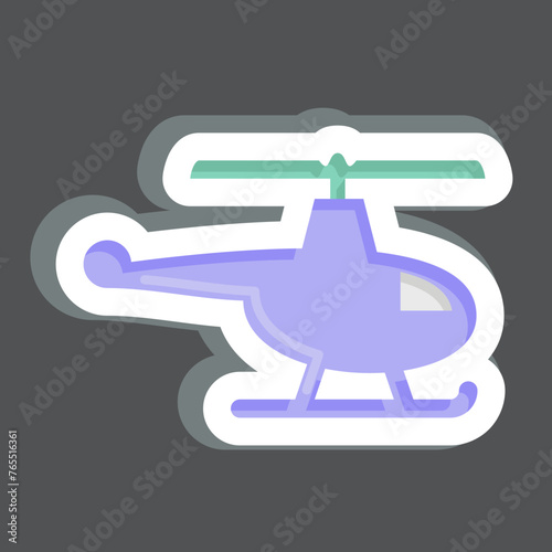Sticker Helicopter. related to Drone symbol. simple design editable. simple illustration