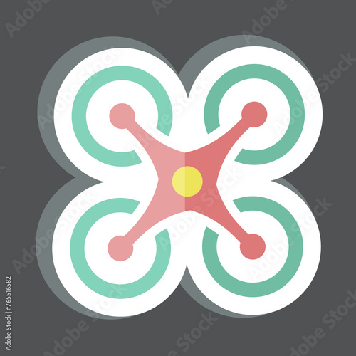 Sticker Quadcopter. related to Drone symbol. simple design editable. simple illustration