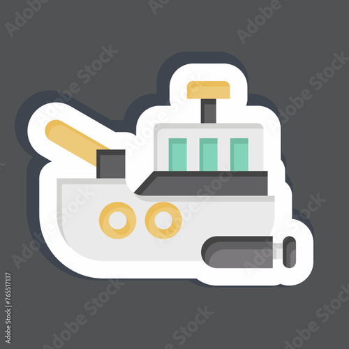 Sticker Marine. related to Military symbol. simple design editable. simple illustration