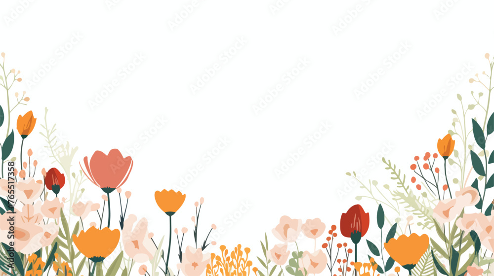 Vector Floral Background With Copy Space Flat vector