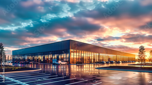 A snapshot of urban business, where the modern exterior of a building reflects the identity and innovation of the company within