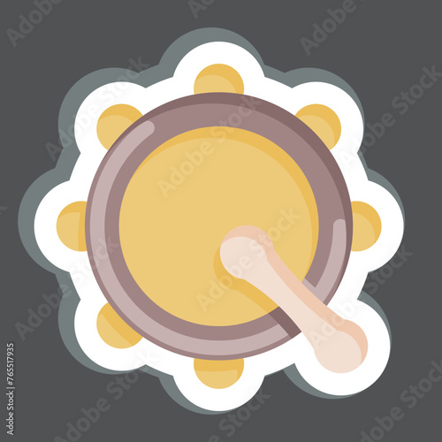 Sticker Bodhran. related to Celtic symbol. simple design editable. simple illustration