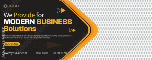 creative and marketing new social media banner design with images and text 