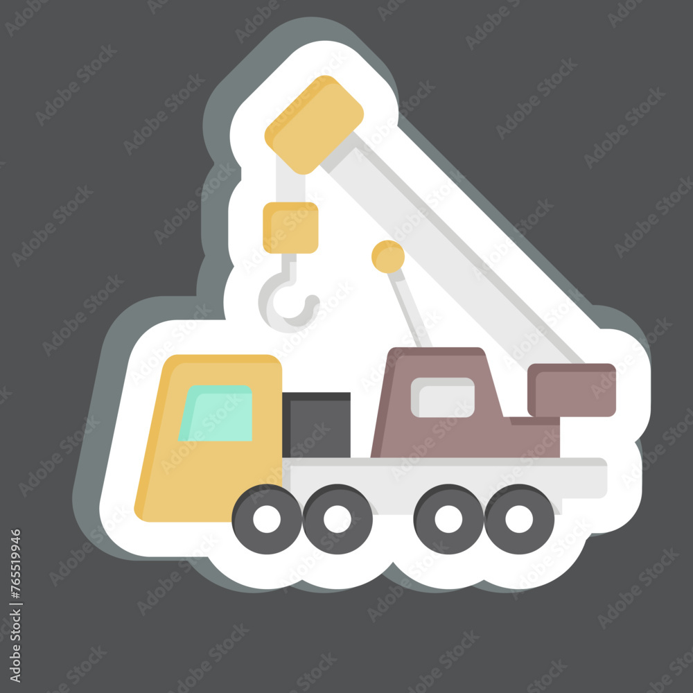 Sticker Crane. related to Construction Vehicles symbol. simple design editable. simple illustration Sticker Crane. related to Construction Vehicles symbol. simple design editable. simple illustration