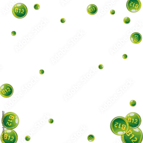 Vitamin B12 messy round pills.