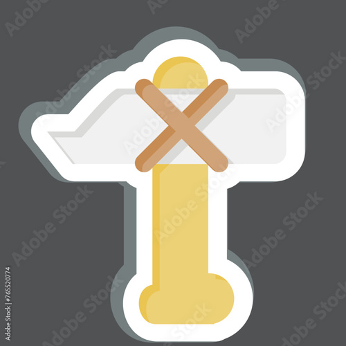 Sticker Weapon. related to Prehistoric symbol. simple design editable. simple illustration photo