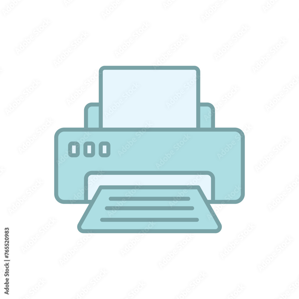 Blue Line Printer Call vector icon Blue Line Printer Call vector icon