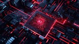 Advanced AI Technology Core Processor with Neon Circuitry and Futuristic Computing Power - AI generated