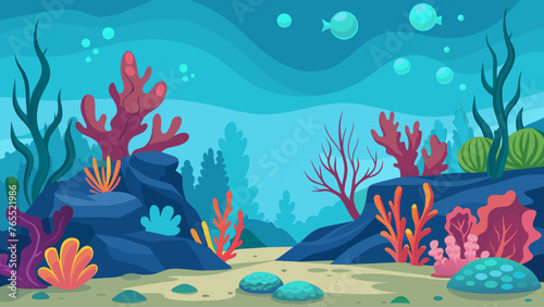 Fototapeta Naklejka Na Ścianę i Meble -  Exploring the Vibrant World Beneath Illustration of a Coral Reef
